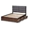 Baxton Studio Macey Grey Upholstered Walnut Finished King Size Storage Platform Bed 146-8196 - alternate 2